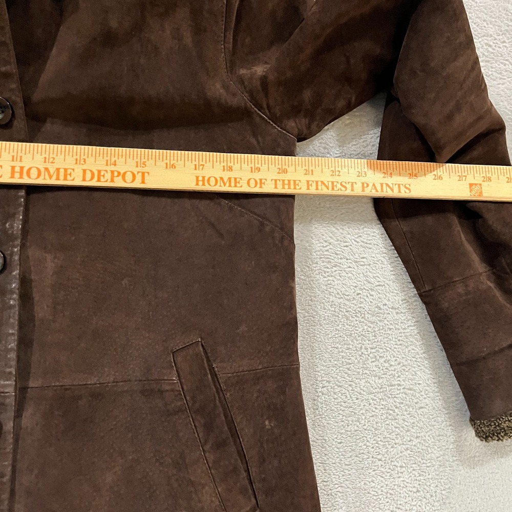 Vintage Bagatelle Coat Womens Medium Brown Suede Faux Fur Quilted 90s Western‎ - Picture 13 of 15